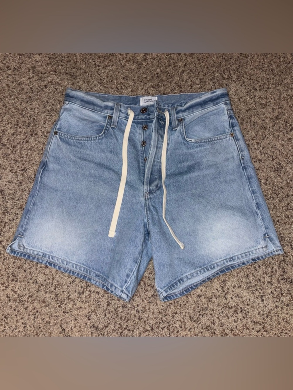 Citizens Of Humanity Light Wash Denim Shorts with Drawstring